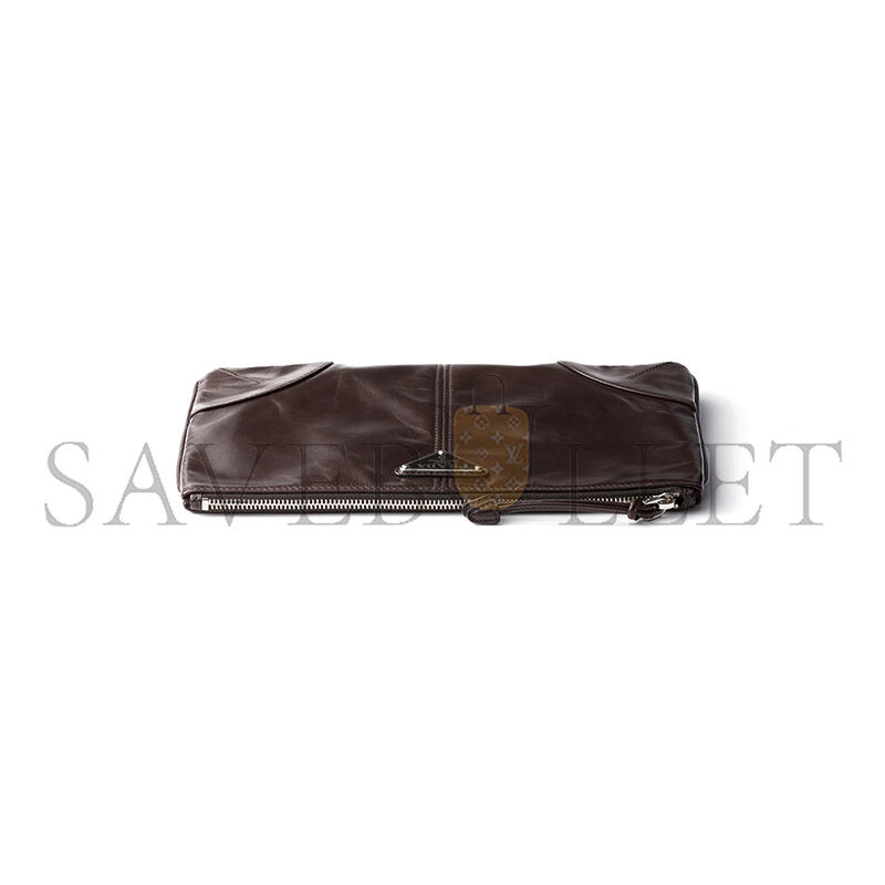 Pra*a leather pouch 2mb052 (24*14.5cm)